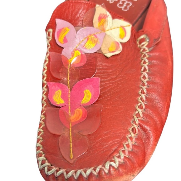 Hispanitas Anthropologie | 3D Floral Appliqué Mules/Shoes Slip-On Artsy Red 8 - Picture 5 of 17